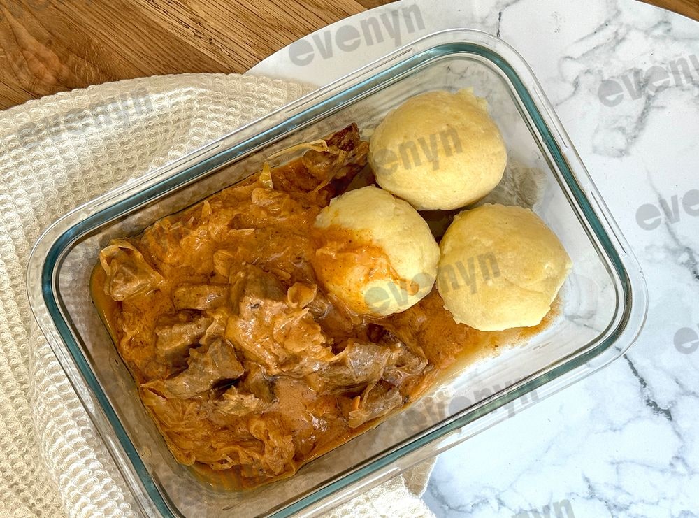 Freshly cooked food packed into meal-prep boxes for the coming days