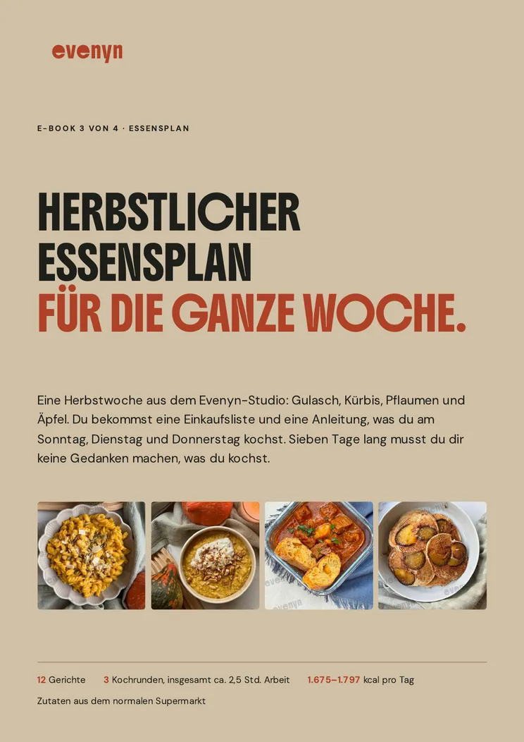 Titelseite des E-Books Herbstlicher Essensplan für die ganze Woche
