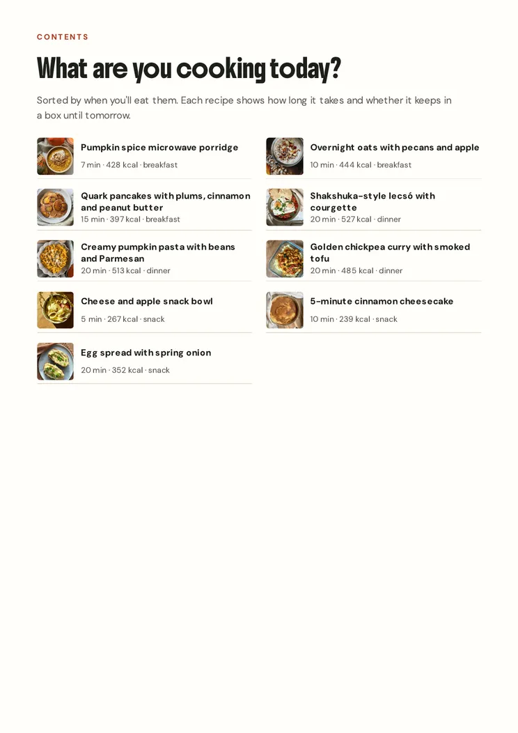 Page 3 of the ebook Autumn, when you're short on time