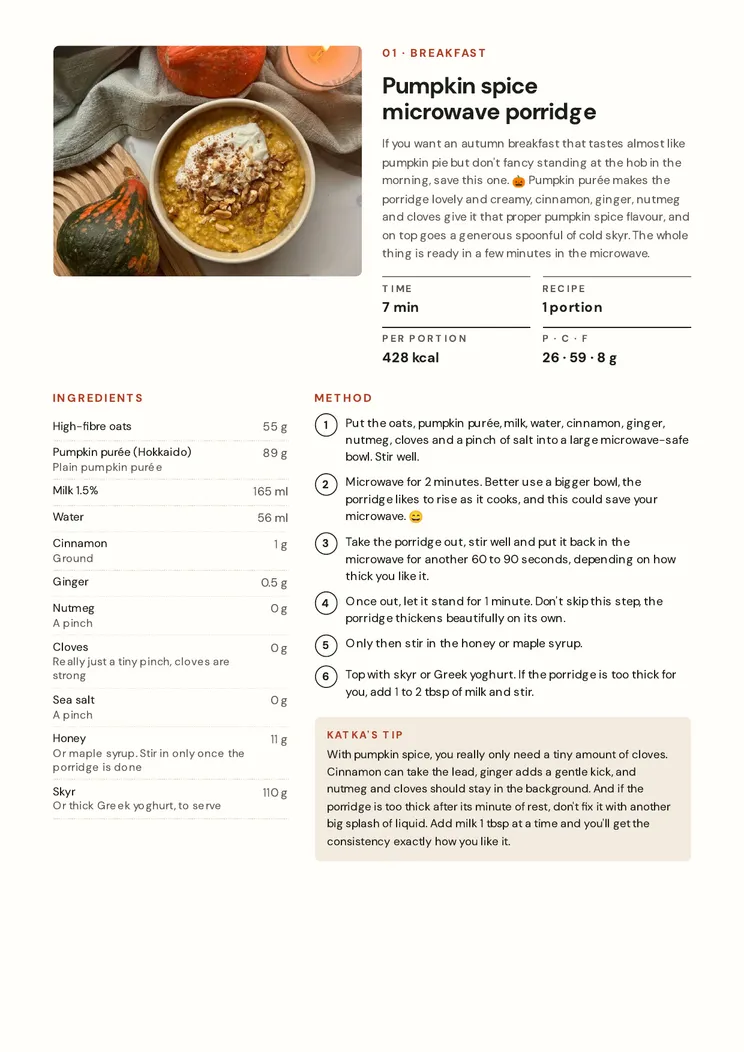 Page 4 of the ebook Autumn, when you're short on time