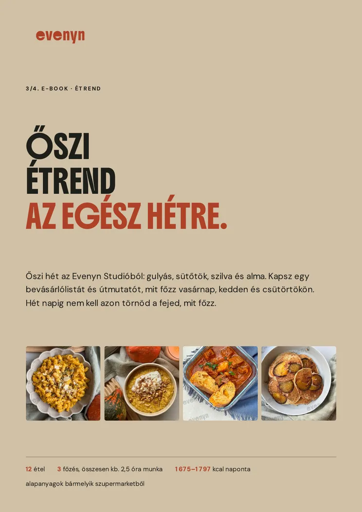 Az e-book címlapja: Őszi étrend az egész hétre