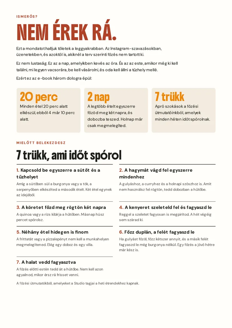 2. oldal az e-bookból: Ősz, amikor nincs időd
