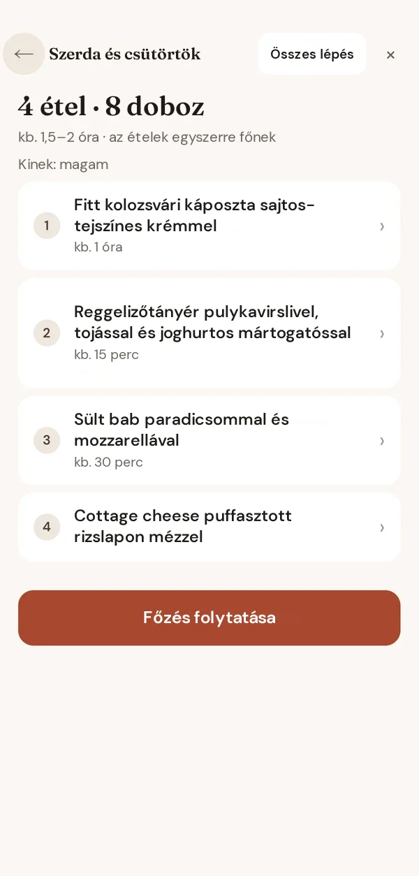 Főzés az Evenyn stúdióban: a blokk áttekintése, 4 étel és 8 doboz